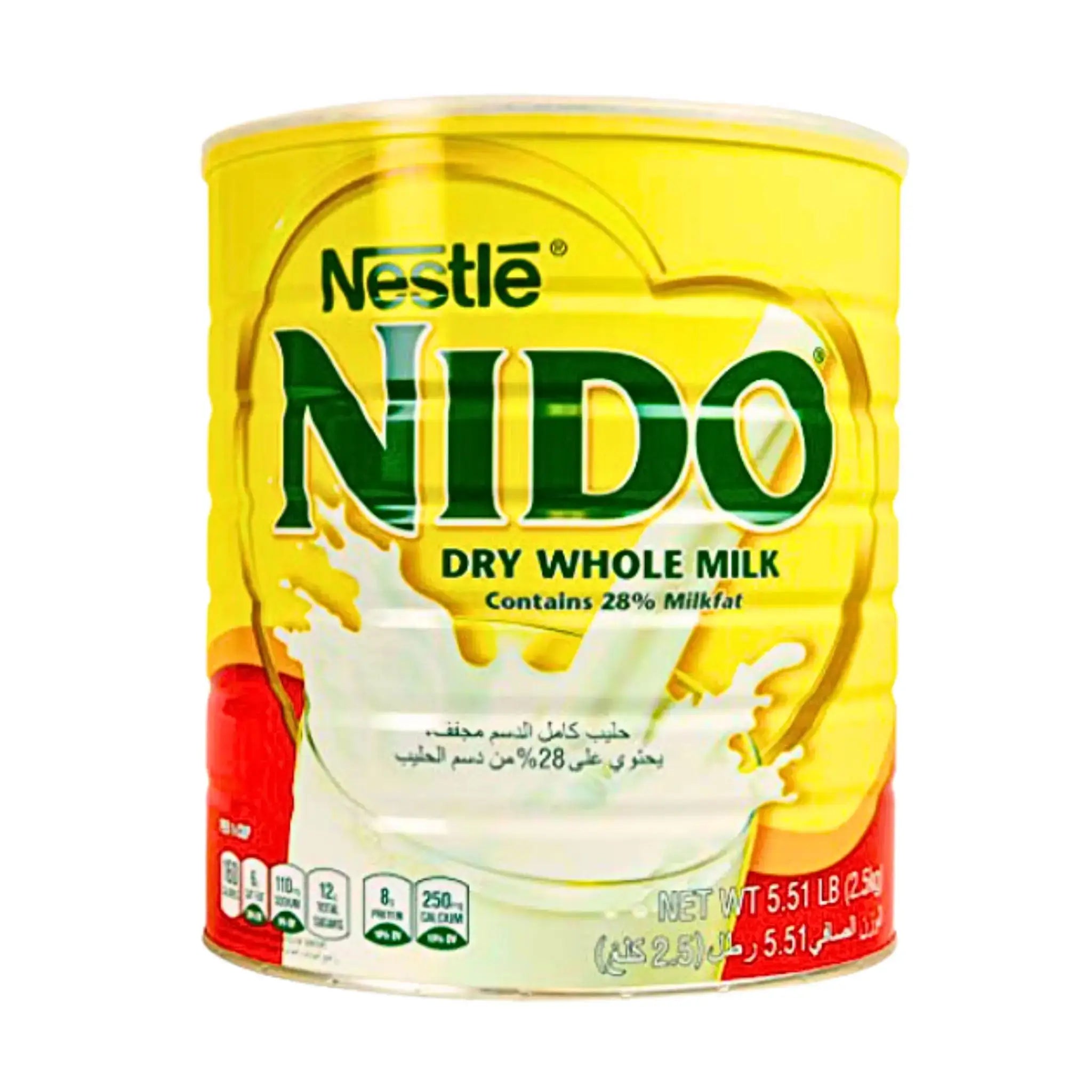 Nido-tuorehelmimaitojauhe 2500g purkki, keltainen pakkaus, 28% maidonrasva, tuotekuva