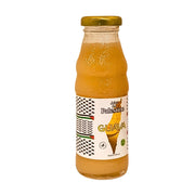 Lasipullo guavamehua 250 ml, selkeä etiketti Palestiina-aiheella ja itämaisilla kuvioilla.