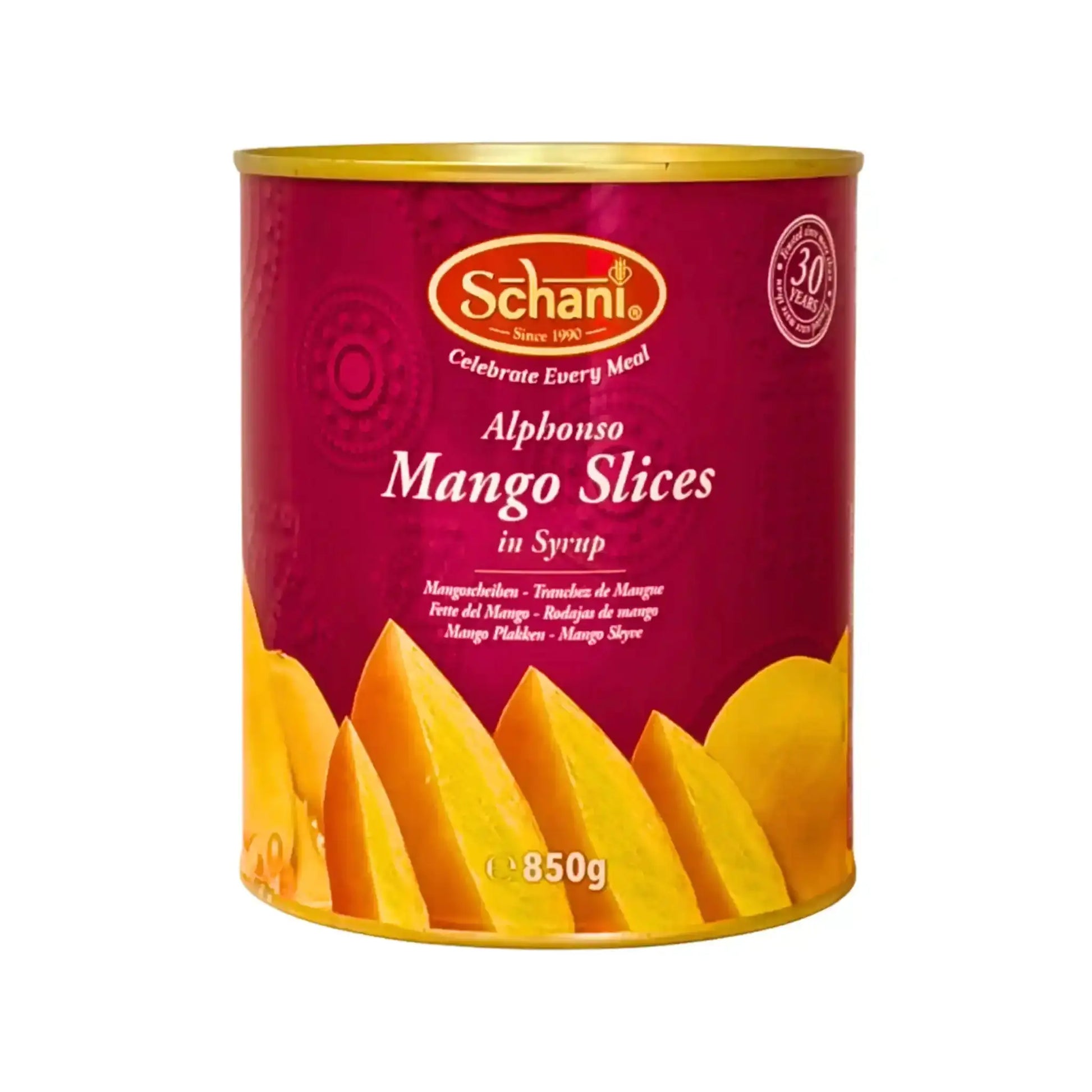 Alphonso-mangoviipaleita siirapissa purkissa, 850g, itämainen hedelmätuote.