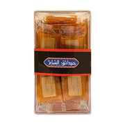 Muovilaatikko erikseen pakatuissa aprikoosinpalasissa, Sham Gardens Kamar Aldin, 400g.