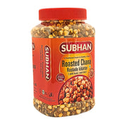 Subhan-purkki paahdettuja kuorittuja kikenherneitä, 500 g, valkoisella taustalla.