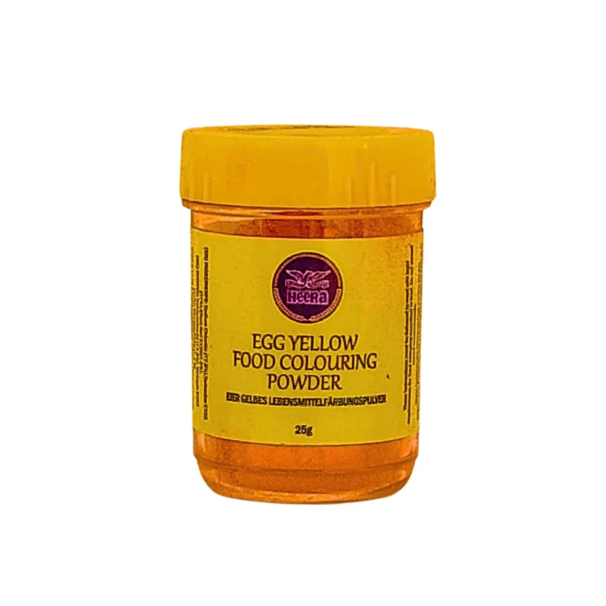 Keltainen ruokaväripulveri muovipurkissa, 25g, itämaisia leivonta-aineita