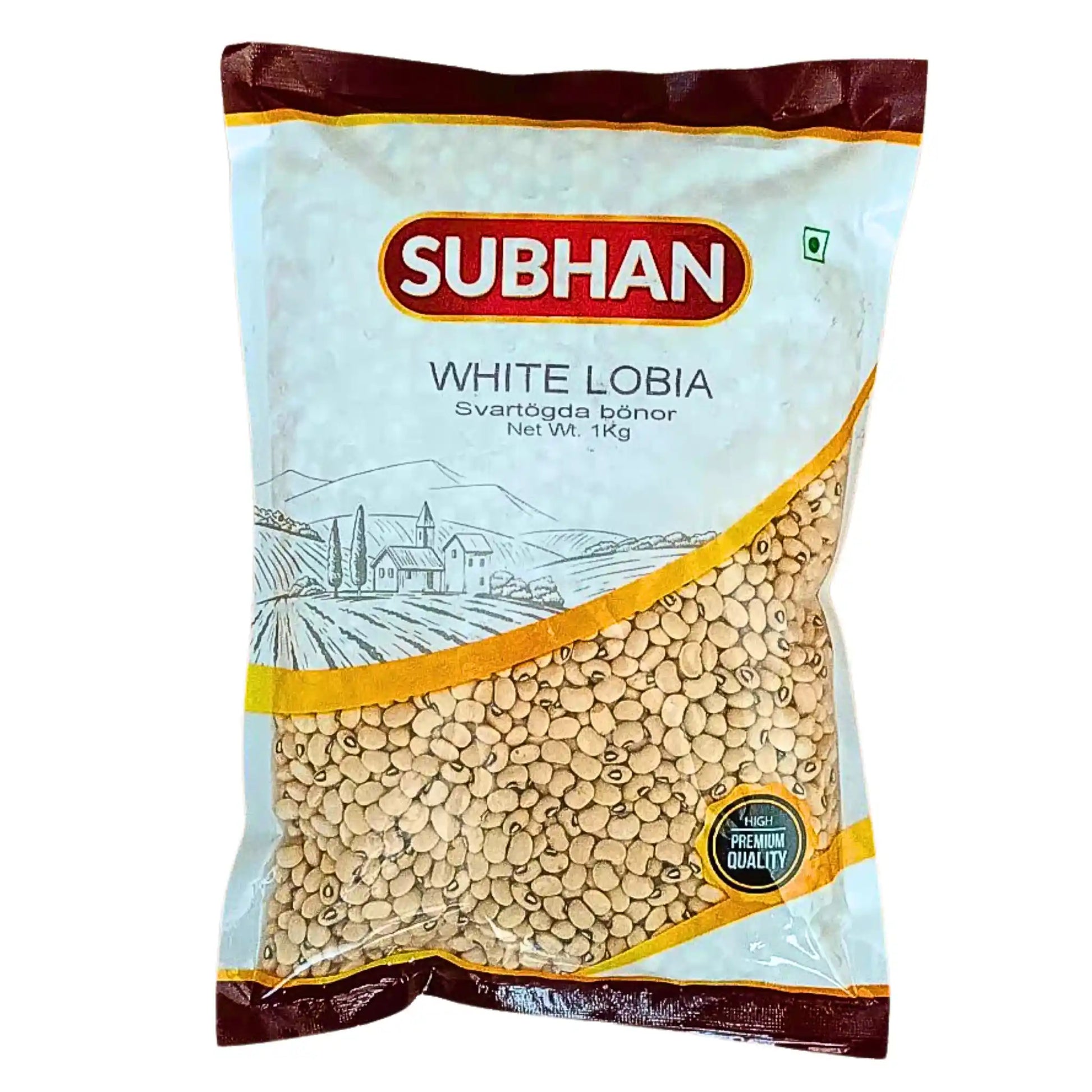 Subhan White Lobia -mustasilmäpapuja 1 kg:n pakkauksessa, itämaisia palkokasveja