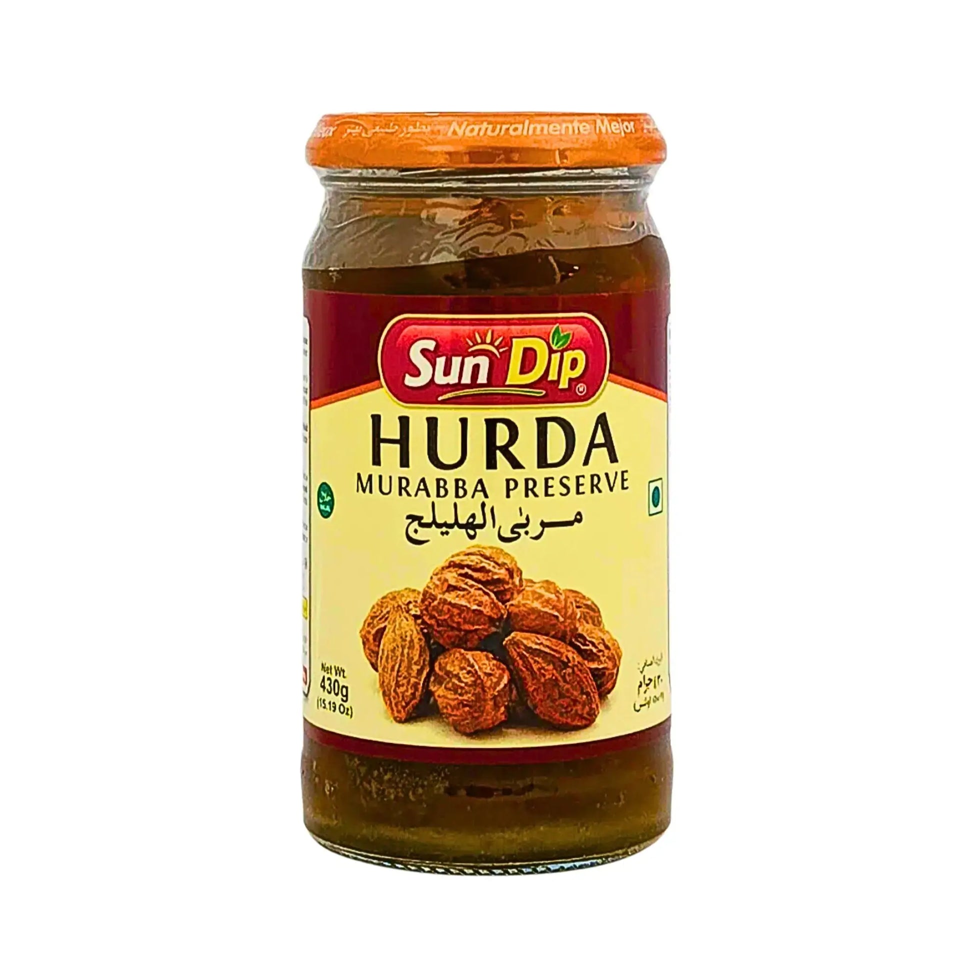 Lasipurkki Sun Dip Hurda Murabba -hilloa, itämaiset säilötty hedelmät 430 g