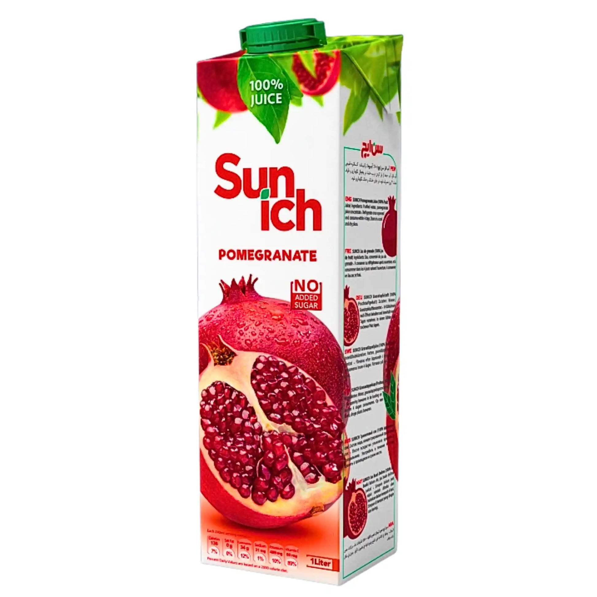 Granatomenajuuha 1 L tetrapakkina granatomenan kuvalla, ilman lisättyä sokeria.