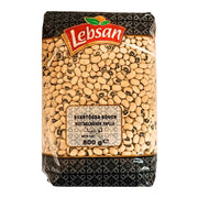Pakkaus, jossa on 800 g mustia silmämatoja, Lebsan, itämaiset kuivat tavarat.