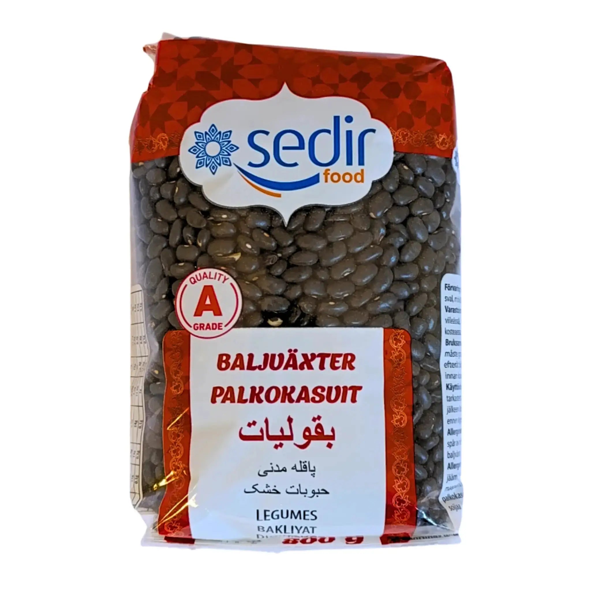 Sedir svarta bönor 800g förpackning, baljväxter, orientaliska matvaror