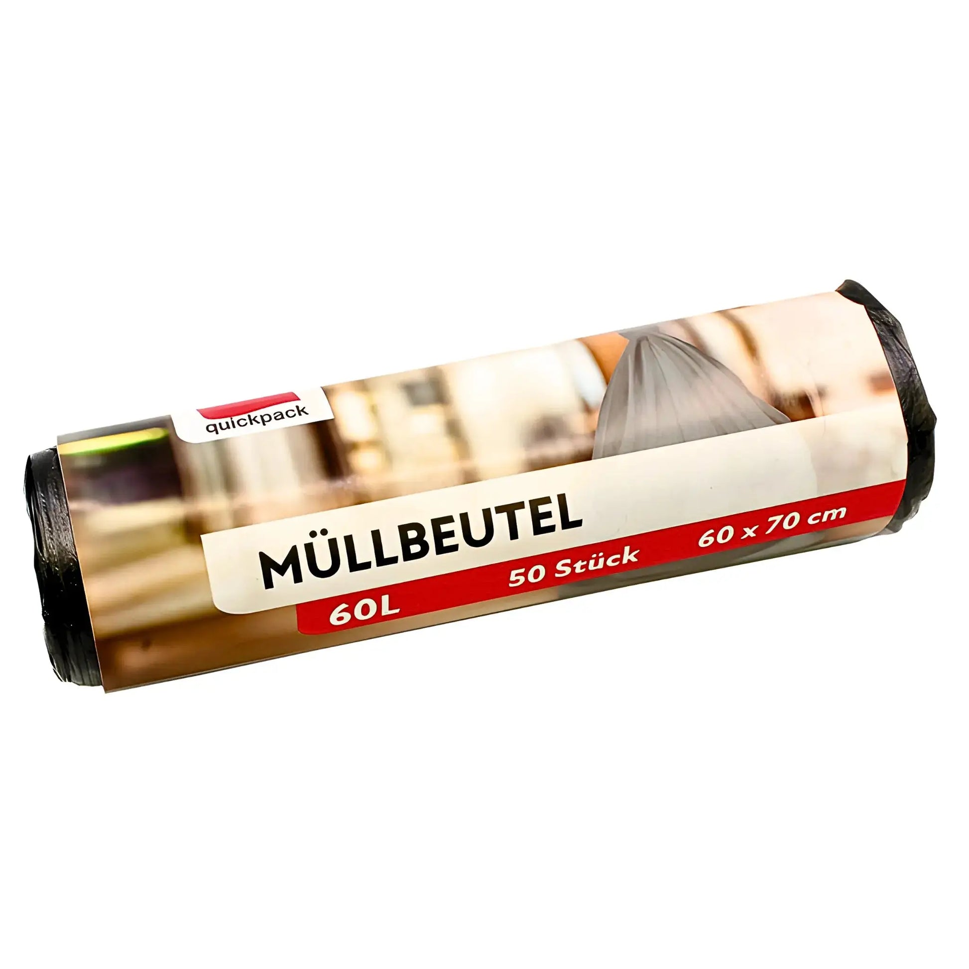 Rulla mustia jätesäkkejä 60 litraa, 50 kpl, koko 60x70 cm, kotitalousjätteisiin.