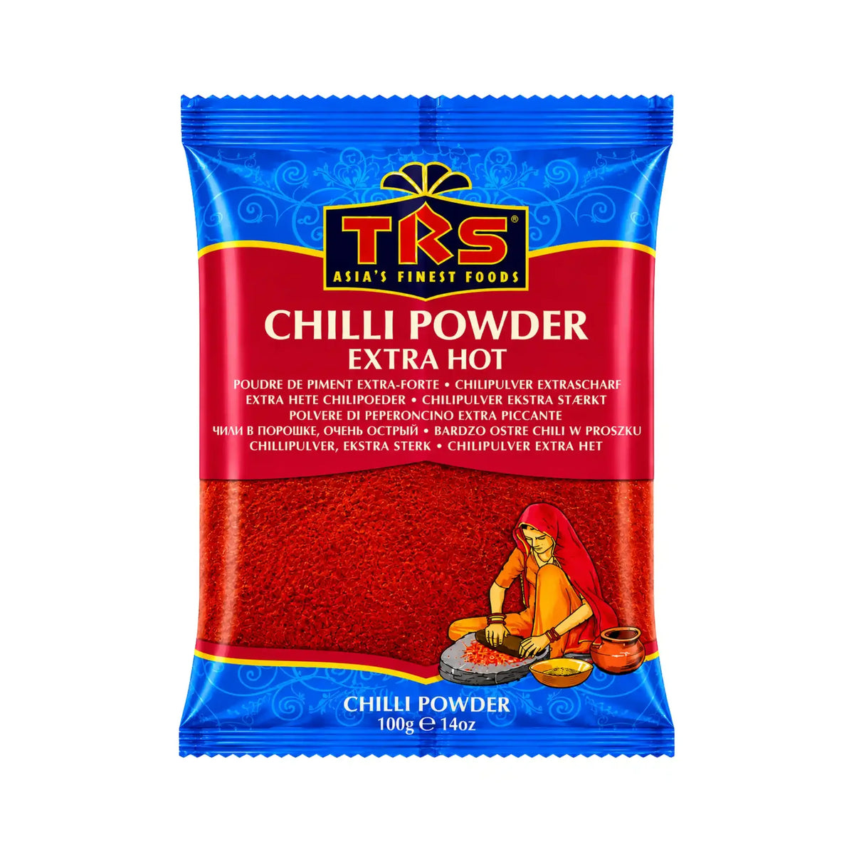 TRS chili pulver, extra starkt, förpackning 100 g