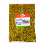 Pussi kuivattuja yrttejä ghorme sabzi -ruokaan, 150 g, näkyvät ainesosat etiketissä.