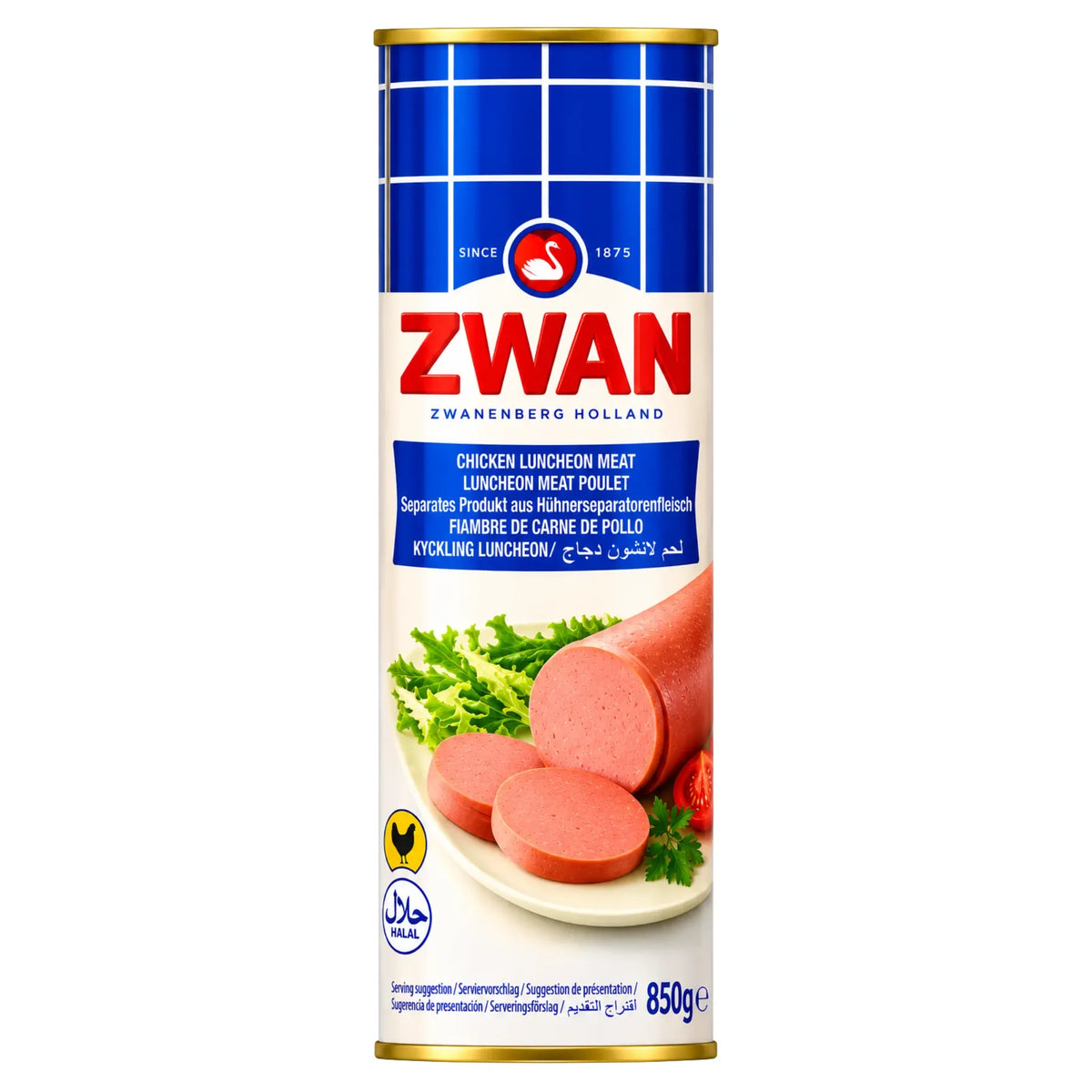 Kycklingmortadella i burk, mild, ZWAN, 850 g